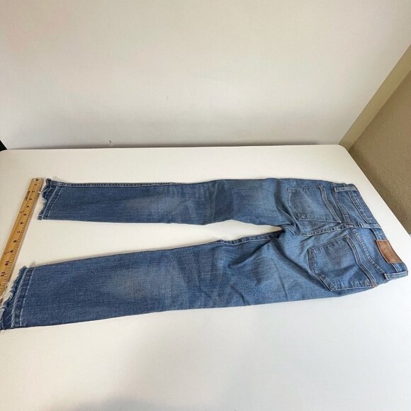 Madewell Womens 10" High Rise Skinny Jeans Blue 24 Step Hem Edition Distressed - Picture 3 of 13